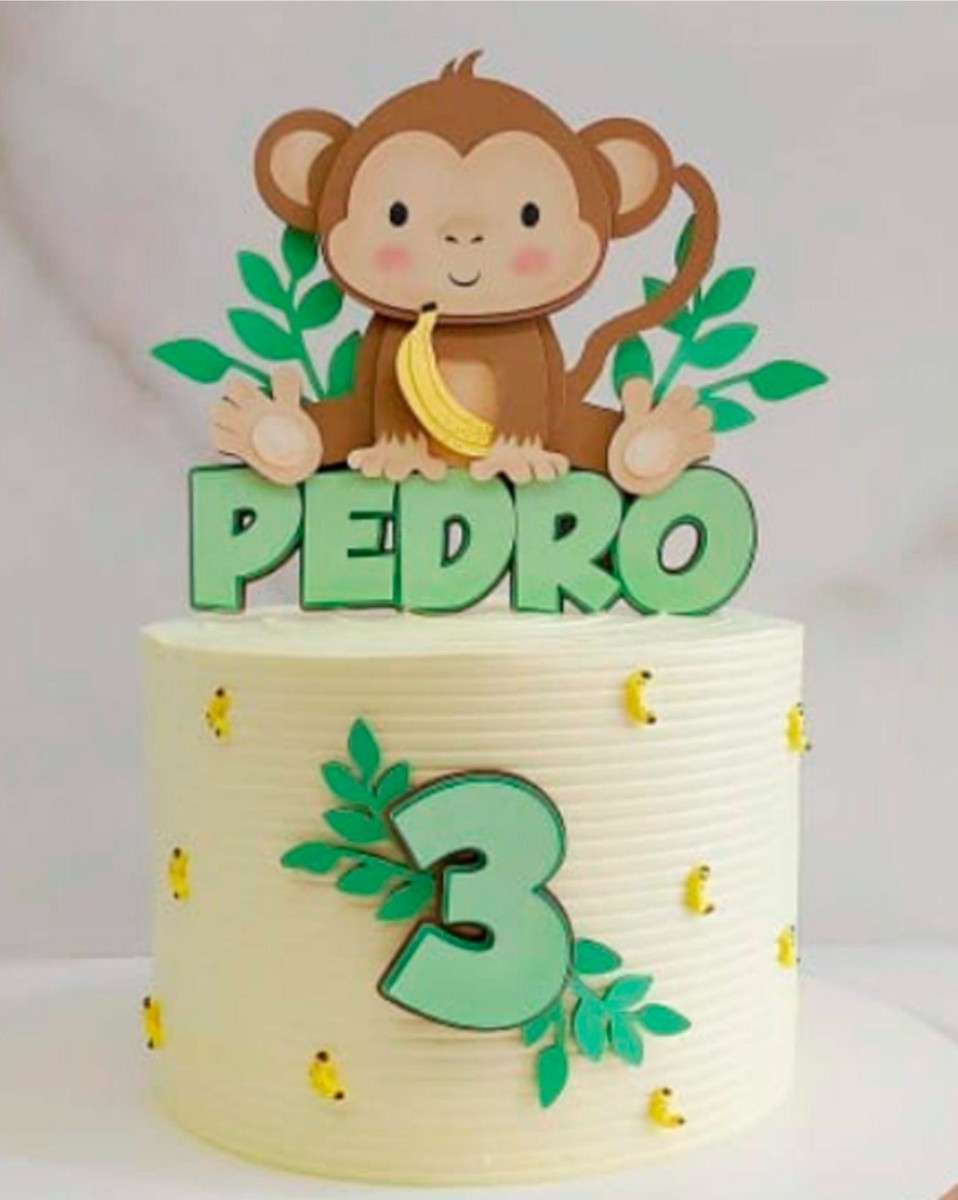 Arquivo de Corte Topo de Bolo Macaco em Camadas #759