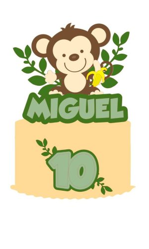 ARQUIVO DE CORTE TOPO DE BOLO macaco macaquinho