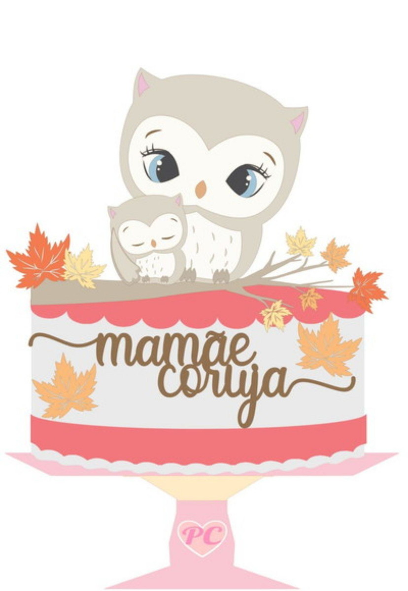 Arquivo de corte Topo de Bolo Camadas Mãe Coruja STUDIO
