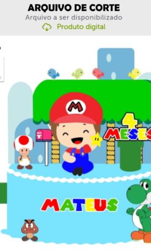 Arquivo de Corte Topo de Bolo Mario Baby