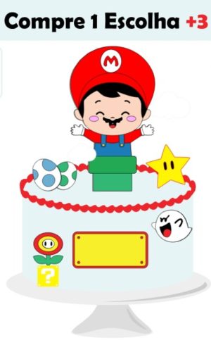 Arquivo de Corte Topo de Bolo Mario Bebê