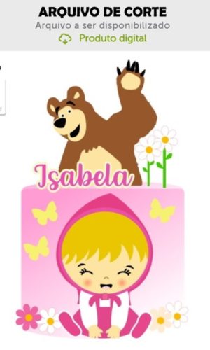 Arquivo de Corte Topo de Bolo Masha Bebê e Urso