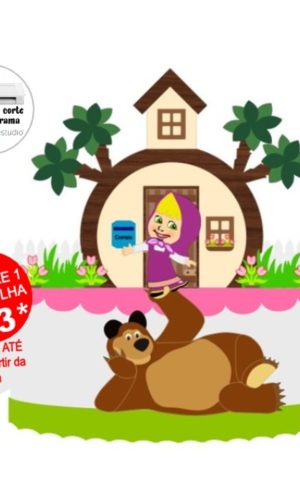 Arquivo de Corte Topo de Bolo Masha e o Urso
