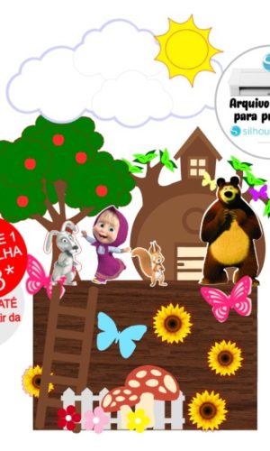 Arquivo de Corte Topo de Bolo Masha e o Urso