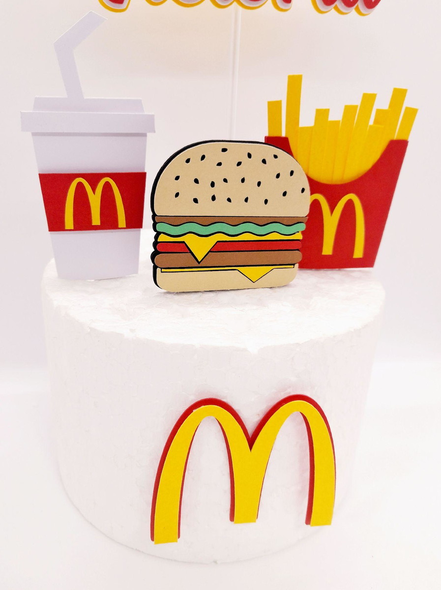 Arquivo de Corte Topo de Bolo Mc Donalds 100% Camadas Studio - Imagem 2