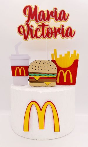 Arquivo de Corte Topo de Bolo Mc Donalds 100% Camadas Studio