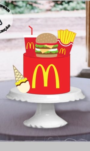 Arquivo de corte Topo De Bolo MC DONALDS em camadas