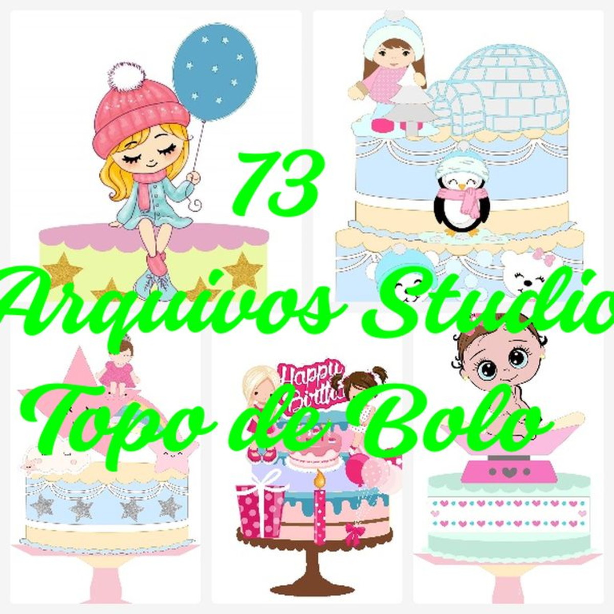 Arquivo de Corte Topo de Bolo - Menina