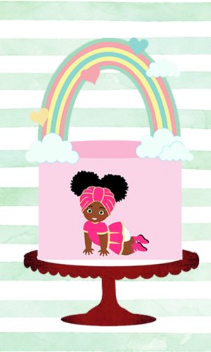 Arquivo de Corte Topo de Bolo Menina Afro 2 Studio