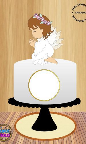 Arquivo de Corte Topo de Bolo Menina Batizado