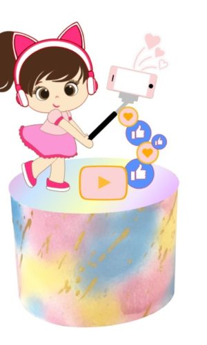 Arquivo de Corte Topo de Bolo Menina Blogueirinha