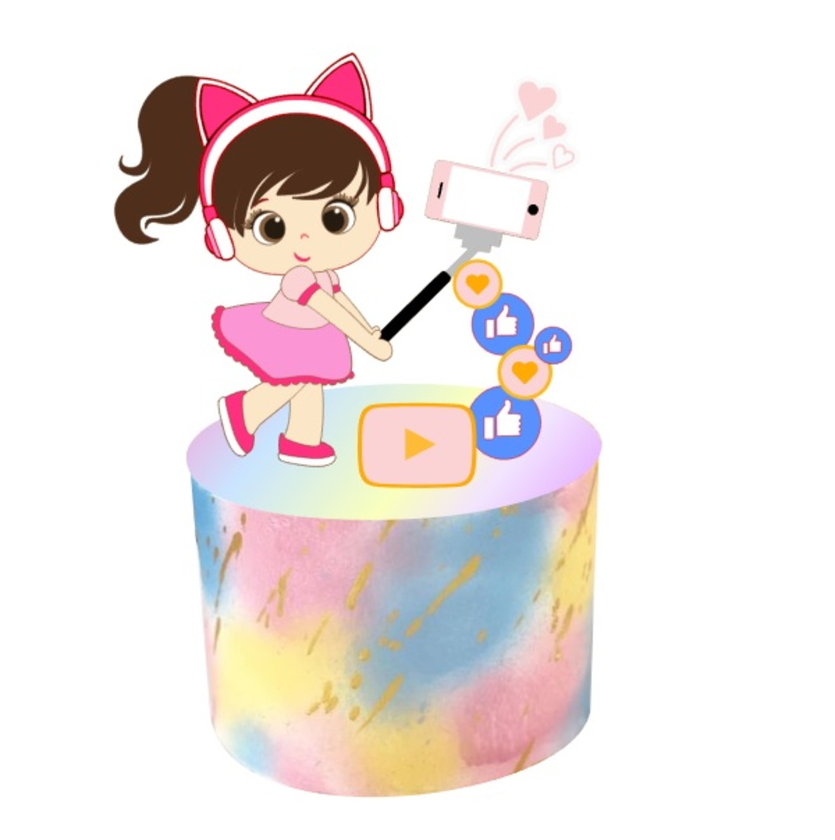 Arquivo de Corte Topo de Bolo Menina Blogueirinha