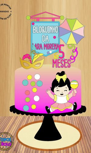 Arquivo de Corte Topo de Bolo Menina Bloquinho Cute