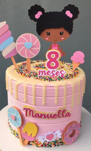 ARQUIVO DE CORTE Topo de Bolo - Menina Doces