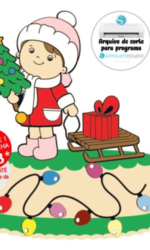 Arquivo de Corte Topo de Bolo Menina - Natal