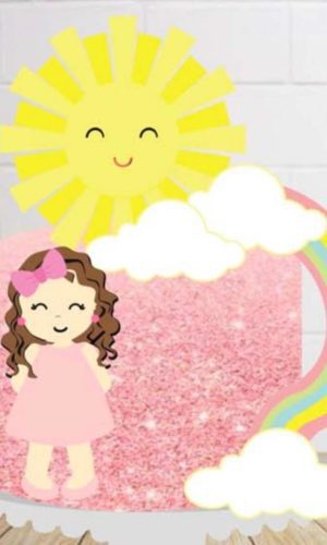 Arquivo de Corte Topo de Bolo Menina Sol