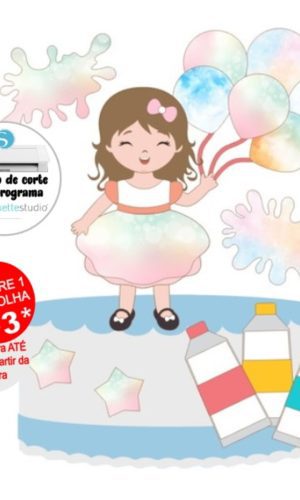 Arquivo de Corte Topo de Bolo Menina Tie Dye