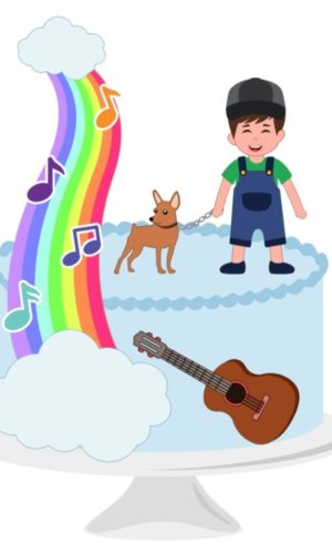 Arquivo de Corte Topo de Bolo Menino Arco Iris