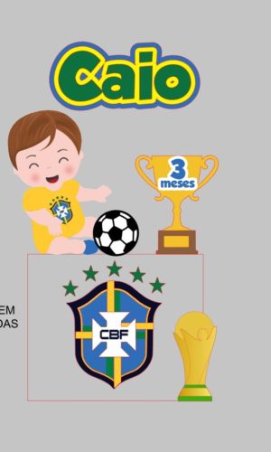 Arquivo de Corte Topo de Bolo Menino Copa Brasil