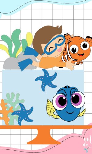 Arquivo de Corte: Topo de Bolo Menino Procurando Nemo 001
