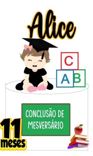 Arquivo de Corte Topo de Bolo Mesversario Menina 01