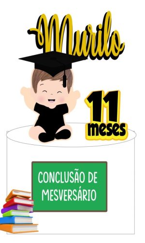 Arquivo de Corte Topo de Bolo Mesversario Menino 01