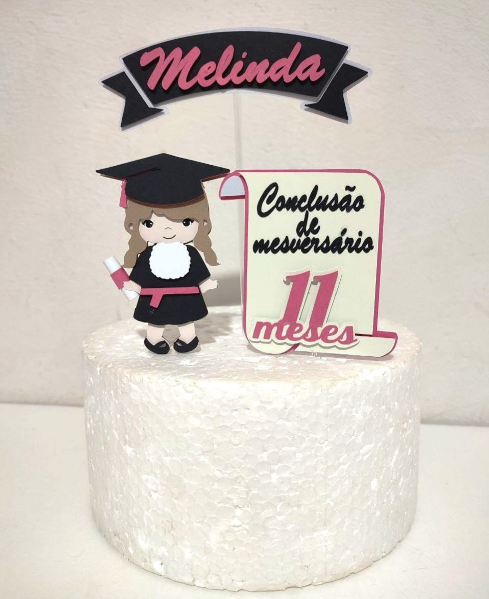 Arquivo de Corte Topo de Bolo Conclusão Mesversario 001 Stud - Imagem 2