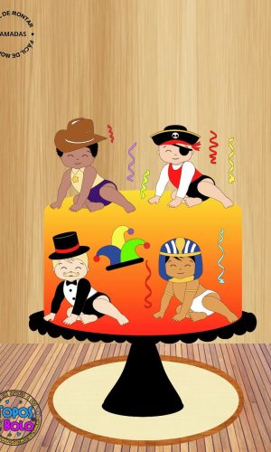 Arquivo de Corte Topo de Bolo Meu Primeiro Carnaval Meninos