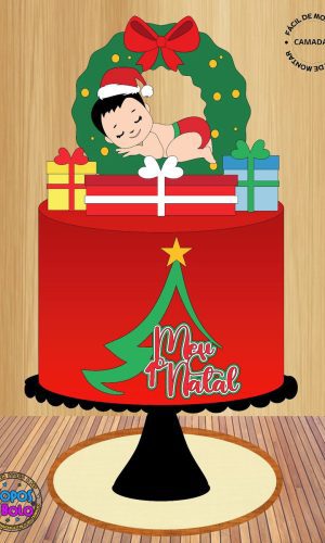 Arquivo de Corte Topo de Bolo Meu Primeiro Natal Baby