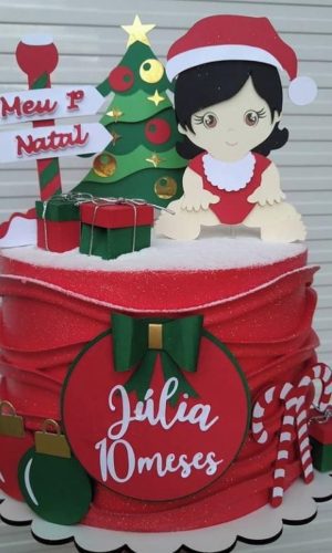 Arquivo de Corte Topo de Bolo Meu Primeiro Natal Menina