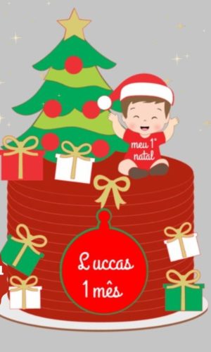 Arquivo de Corte Topo de Bolo Meu Primeiro Natal Menino