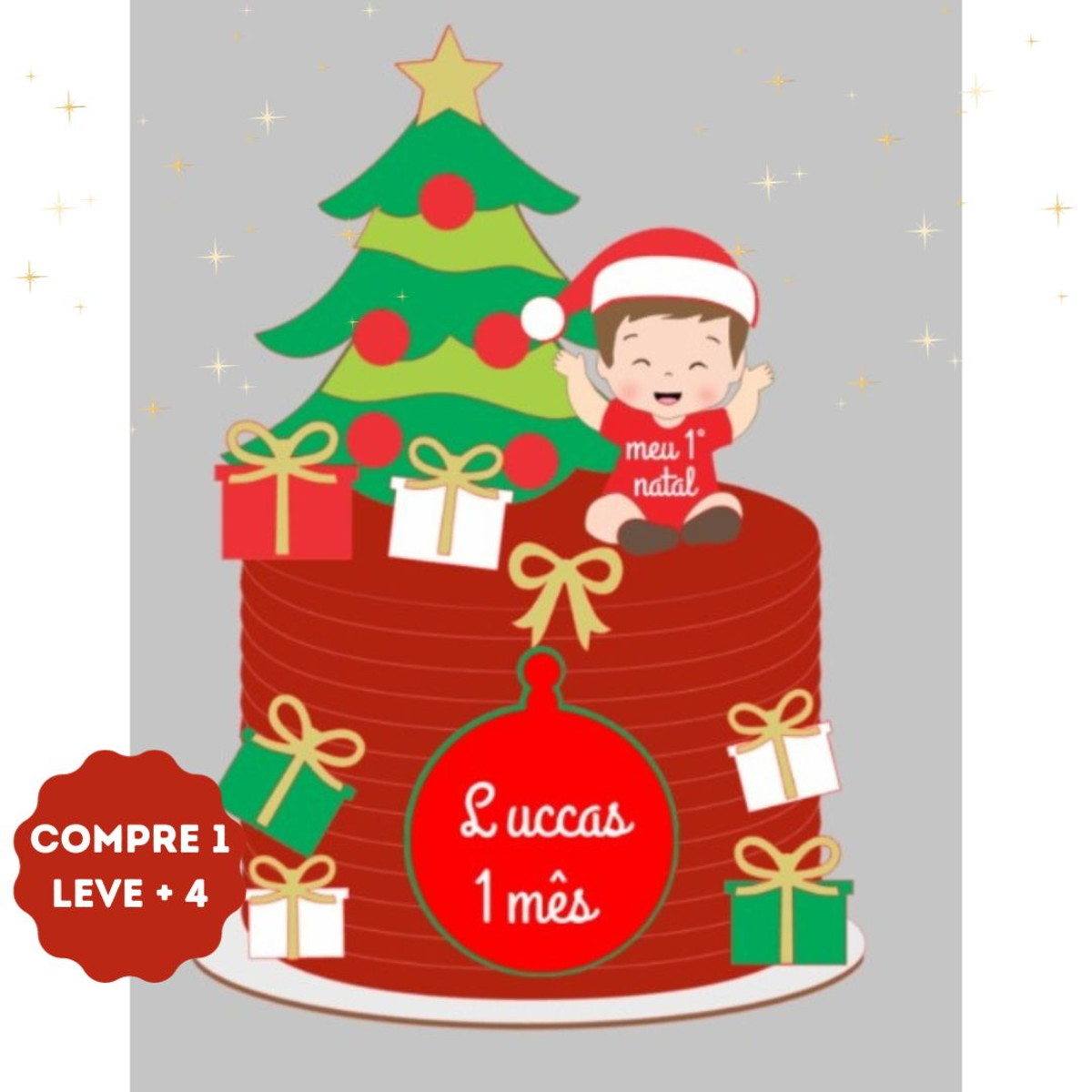 Arquivo de Corte Topo de Bolo Meu Primeiro Natal Menino