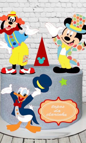 Arquivo de Corte Topo de Bolo Mickey Circo Camada