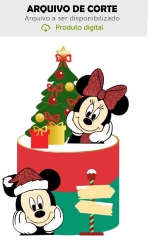 Arquivo de Corte Topo de Bolo Mickey e Minnie Natal