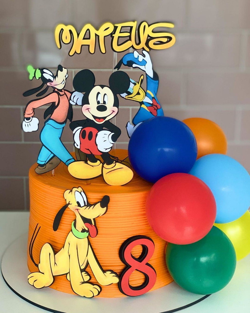 Arquivo de corte topo de bolo Mickey e sua turma