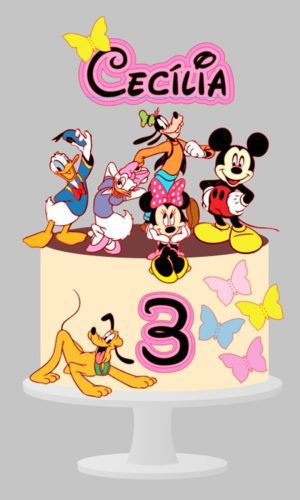 Arquivo de corte topo de bolo Mickey e sua turma