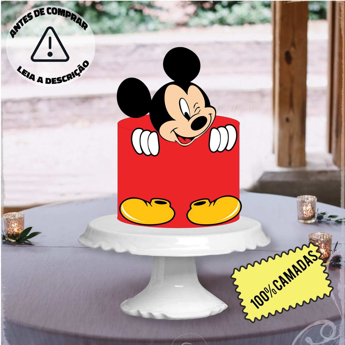 Arquivo de Corte Topo de Bolo Mickey em Camadas