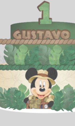 Arquivo de Corte Topo de Bolo Mickey Safari 1706 - Bf