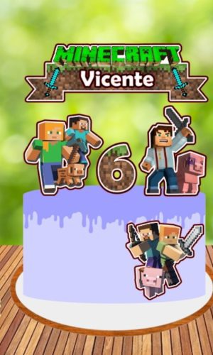 Arquivo de Corte topo de bolo Minecraft 02 - Studio e PDF