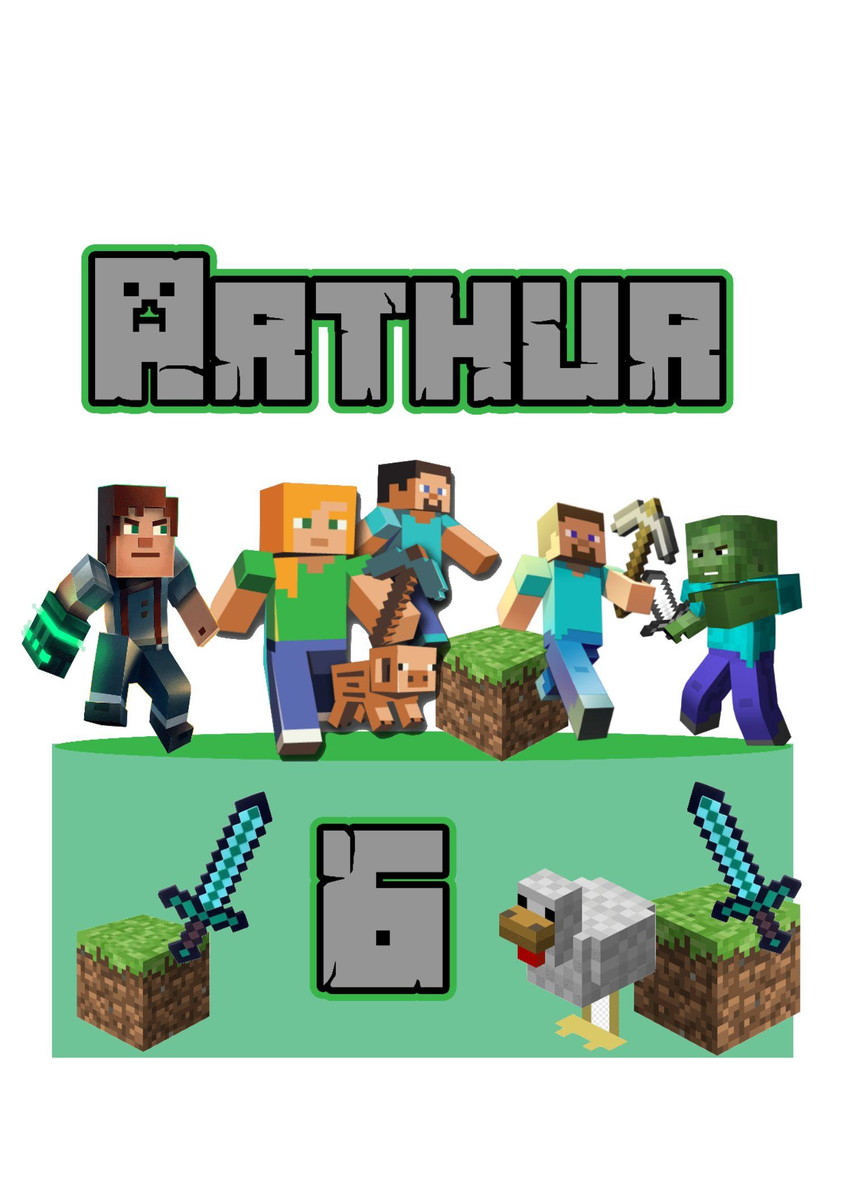 Arquivo de Corte Topo de Bolo Minecraft 03