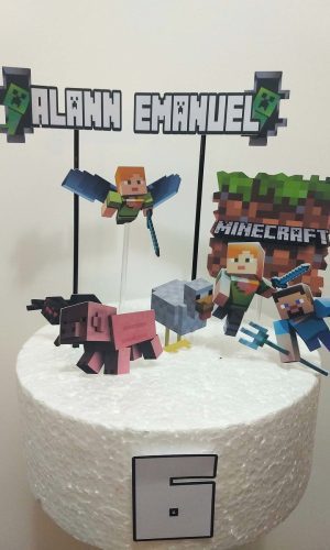 COMBO + Arquivo de Corte - Topo de Bolo Minecraft