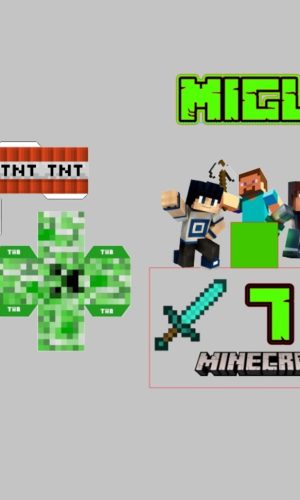 Arquivo de Corte Topo de Bolo Minecraft Caixa 3d