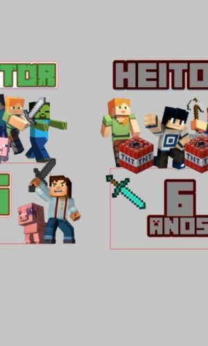 Arquivo de Corte Topo de Bolo Minecraft Caixa 3d