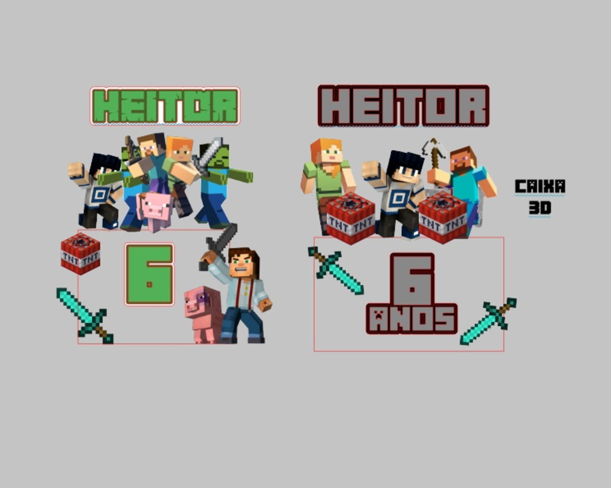 Arquivo de Corte Topo de Bolo Minecraft Caixa 3d