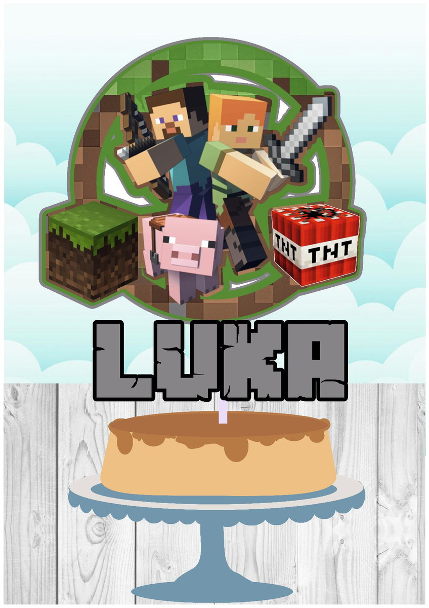 10 Arquivo Por R$ 10,00 Topo de Bolo Minecraft