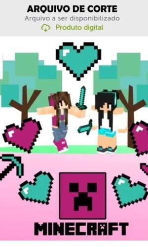 Arquivo de Corte Topo de Bolo Minecraft Menina