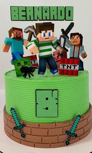 Arquivo de Corte Topo de Bolo Minecraft Personagens
