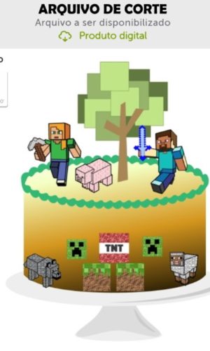 Arquivo de Corte Topo de Bolo Minecraft - Studio
