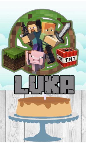 Arquivo de Corte - Topo de Bolo Minecraft-STUDIO