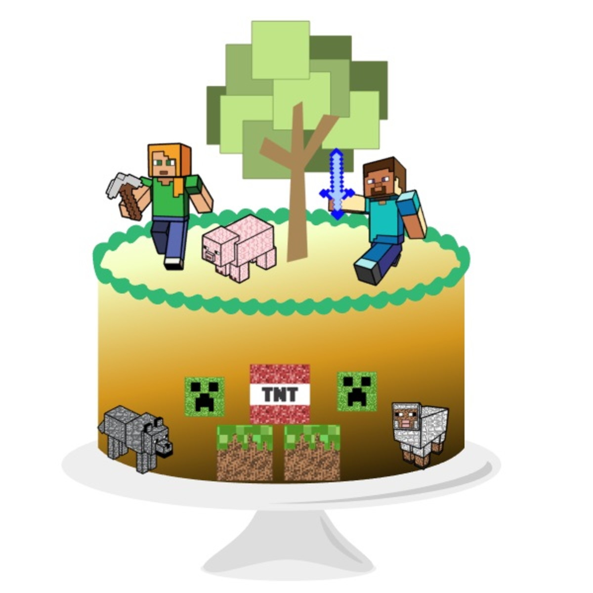 Arquivo de Corte Topo de Bolo Minecraft